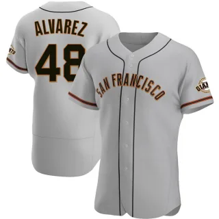 Authentic Men's Jose Alvarez San Francisco Giants Road Jersey - Gray