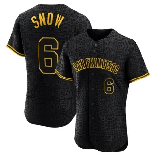 Authentic Men's J.t. Snow San Francisco Giants Snake Skin City Jersey - Black