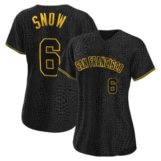 Authentic Women's J.t. Snow San Francisco Giants Snake Skin City Jersey - Black