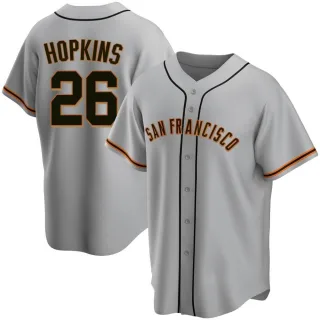 Replica Youth TJ Hopkins San Francisco Giants Road Jersey - Gray