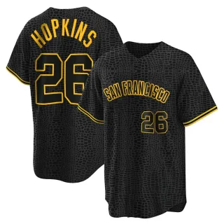 Replica Youth TJ Hopkins San Francisco Giants Snake Skin City Jersey - Black